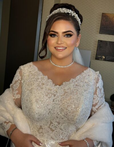 Bride with flawless wedding day makeup and elegant hairstyle – Glam by Duaa