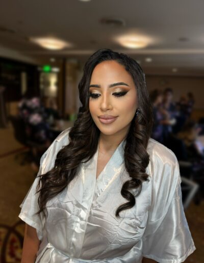 Luxury bridal hairstyling Virginia – sleek bun with veil setting - Glam By Duaa