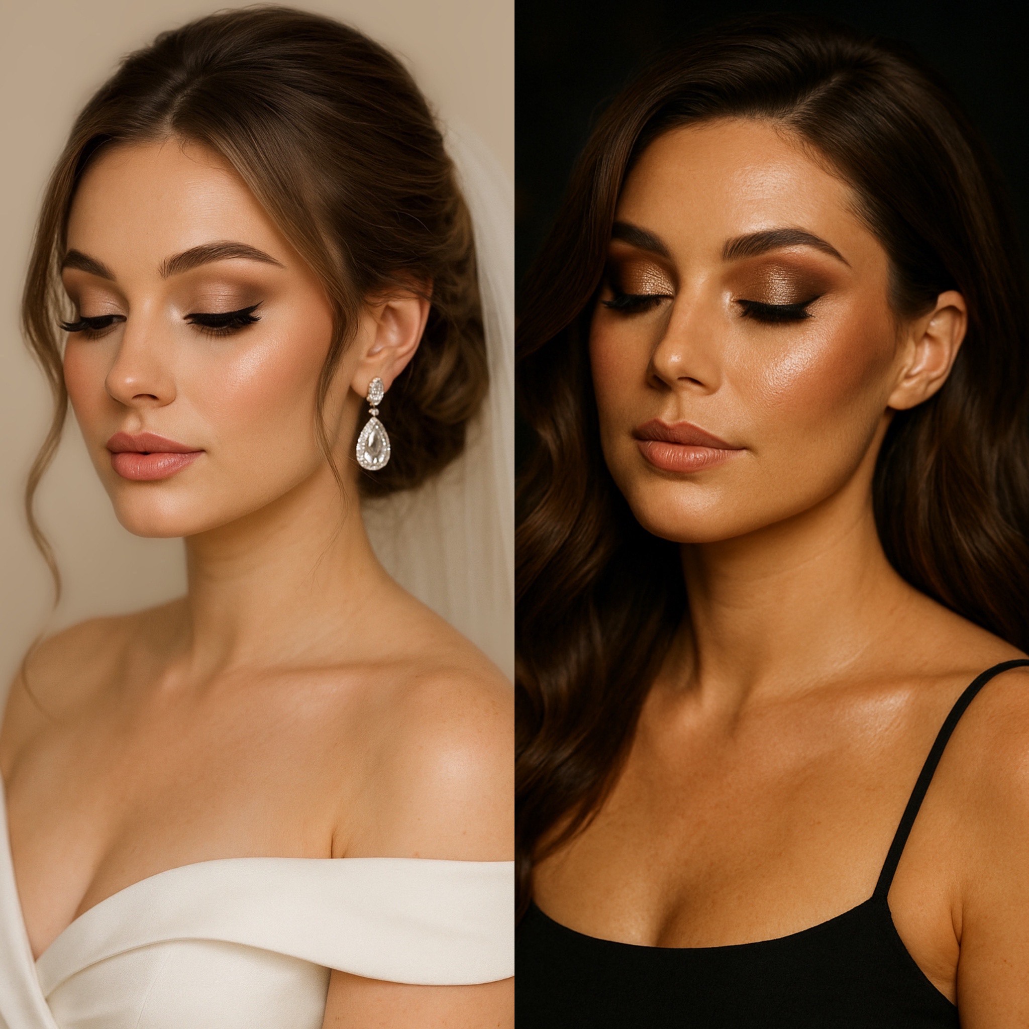 37BA6936-3B6A-4614-BA4D-590FA51829D7 Full glam makeup and Hollywood waves bridal hair Stafford VA Glambyduaa